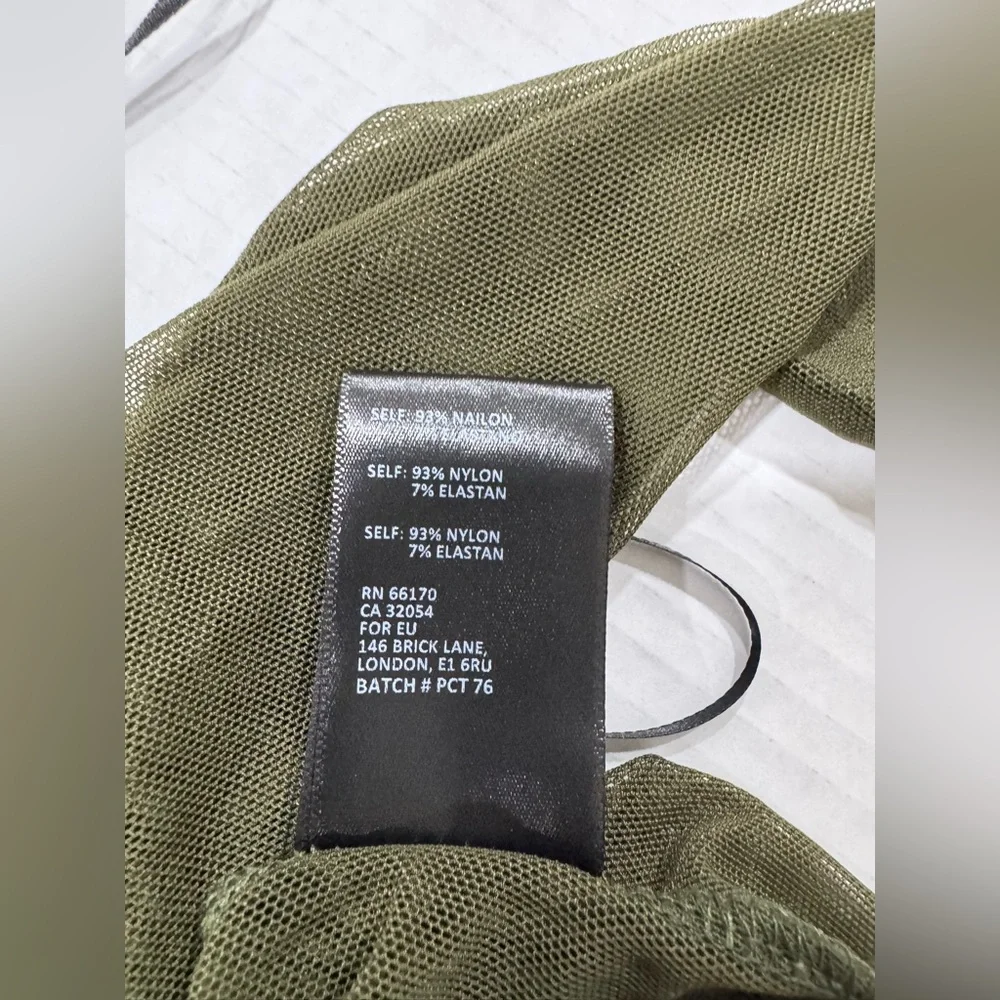 Urban Outfitters Olive Mesh Long Sleeve Blouse NWOT Sz M - Picture 14 of 14